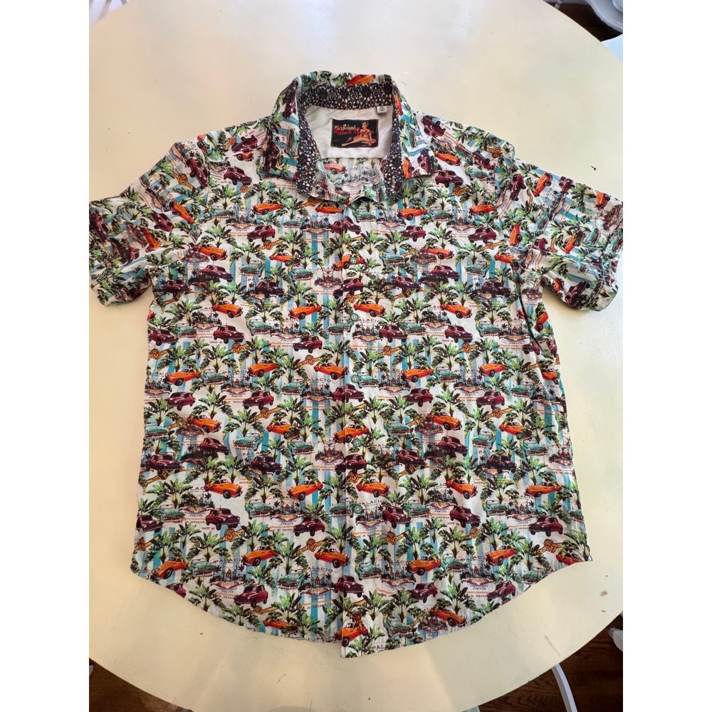 Robert Graham Miss Rumba Havana‎ Car Print Shirt Mens XL Classic Fit Multicolor
